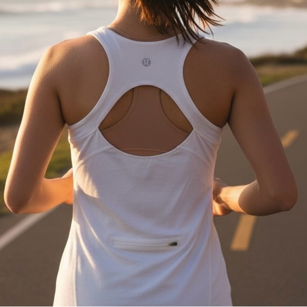 Lululemon Racerback Tank Top Yoga Athleisure Cream Beige Women’s Small - Picture 12 of 12